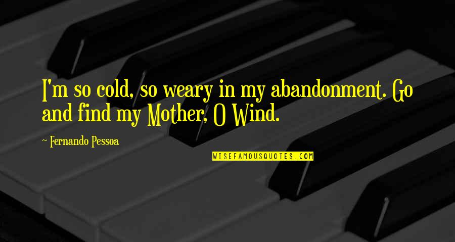 Eye Donation Quotes By Fernando Pessoa: I'm so cold, so weary in my abandonment.