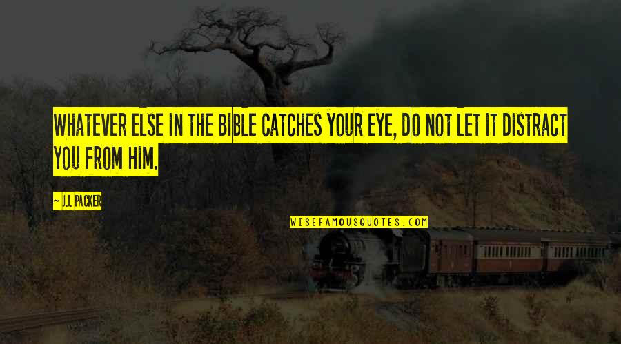 Eye For An Eye Bible Quotes By J.I. Packer: Whatever else in the Bible catches your eye,