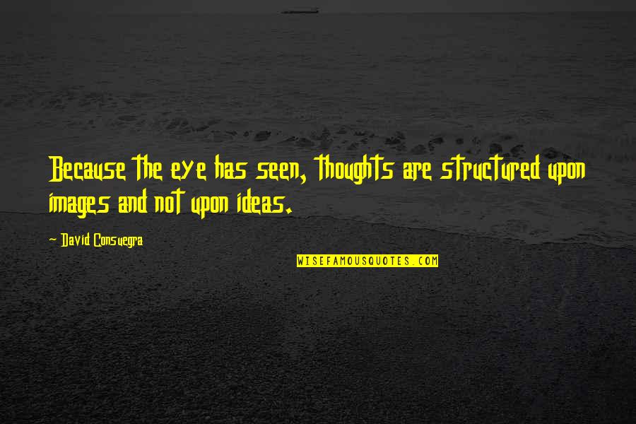 Eye Images Quotes By David Consuegra: Because the eye has seen, thoughts are structured