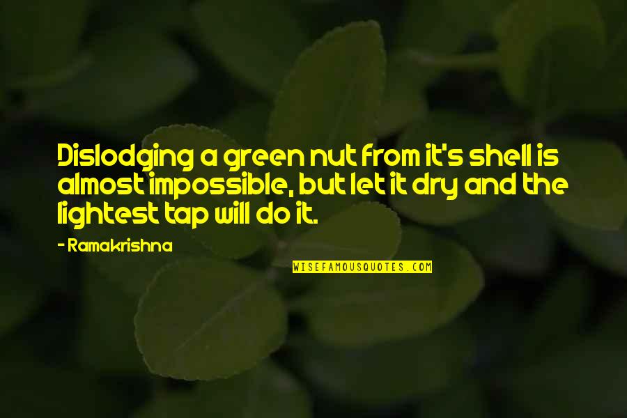 Eye Of Argon Best Quotes By Ramakrishna: Dislodging a green nut from it's shell is