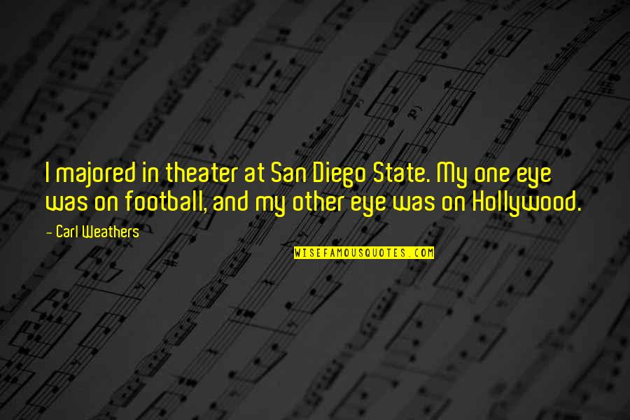 Eye On Eye Quotes By Carl Weathers: I majored in theater at San Diego State.