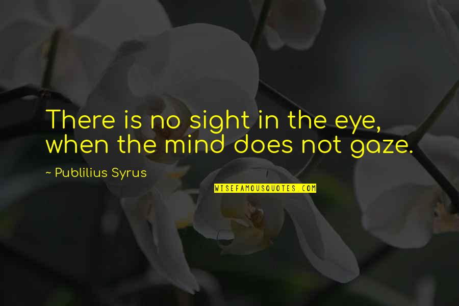 Eye Sight Quotes By Publilius Syrus: There is no sight in the eye, when
