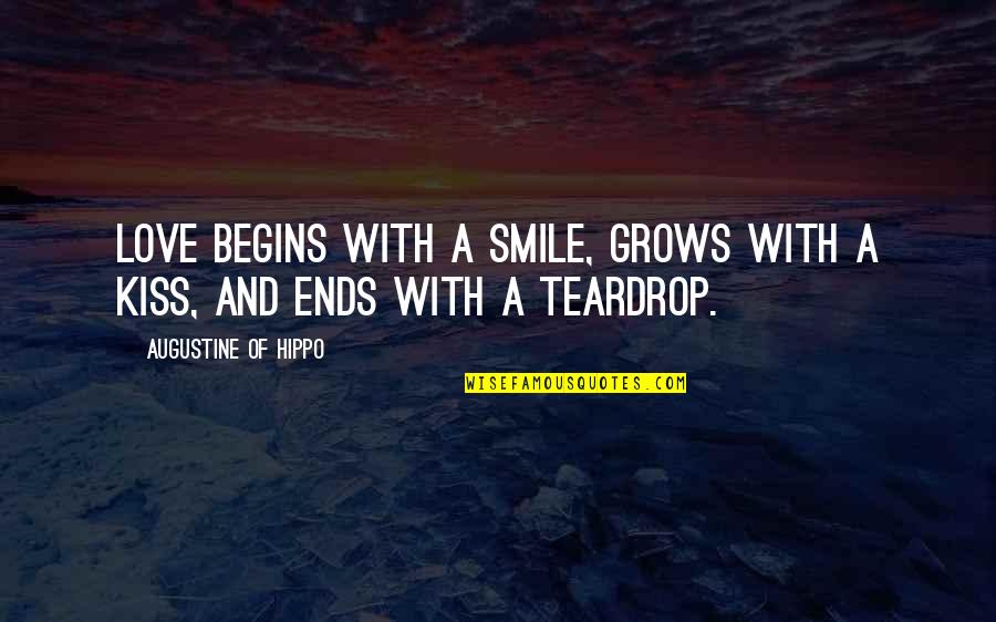 Eyeglasses Best Quotes By Augustine Of Hippo: Love begins with a smile, grows with a