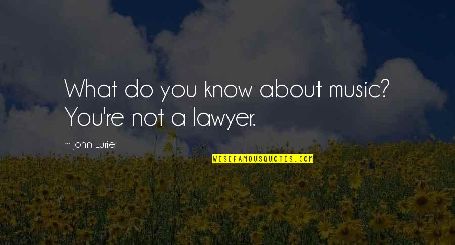 Eyelock Quotes By John Lurie: What do you know about music? You're not