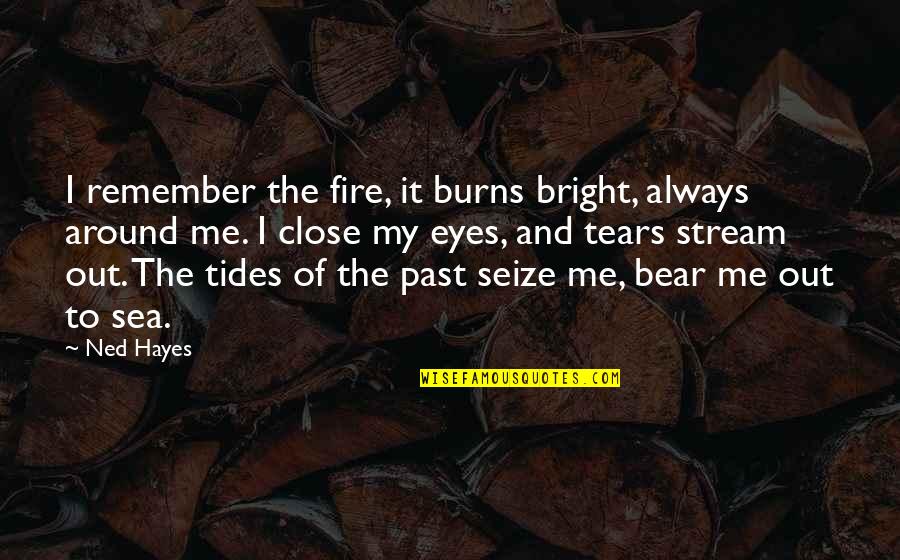 Eyes And Fire Quotes By Ned Hayes: I remember the fire, it burns bright, always