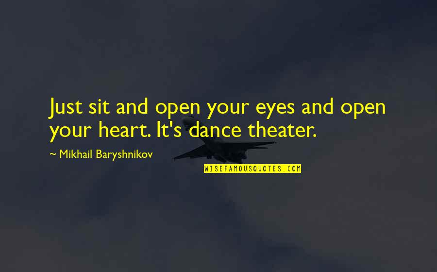 Eyes And Heart Quotes By Mikhail Baryshnikov: Just sit and open your eyes and open
