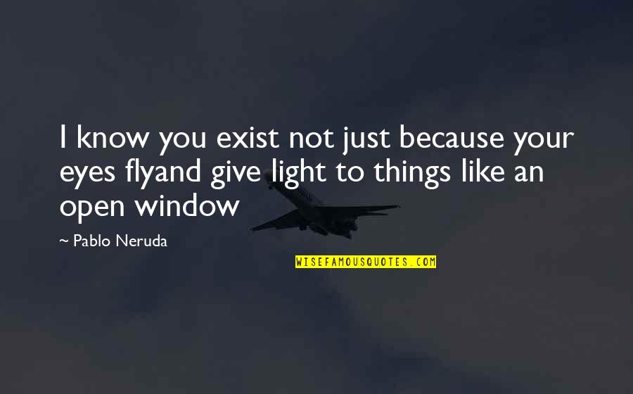 Eyes Are The Window Quotes By Pablo Neruda: I know you exist not just because your