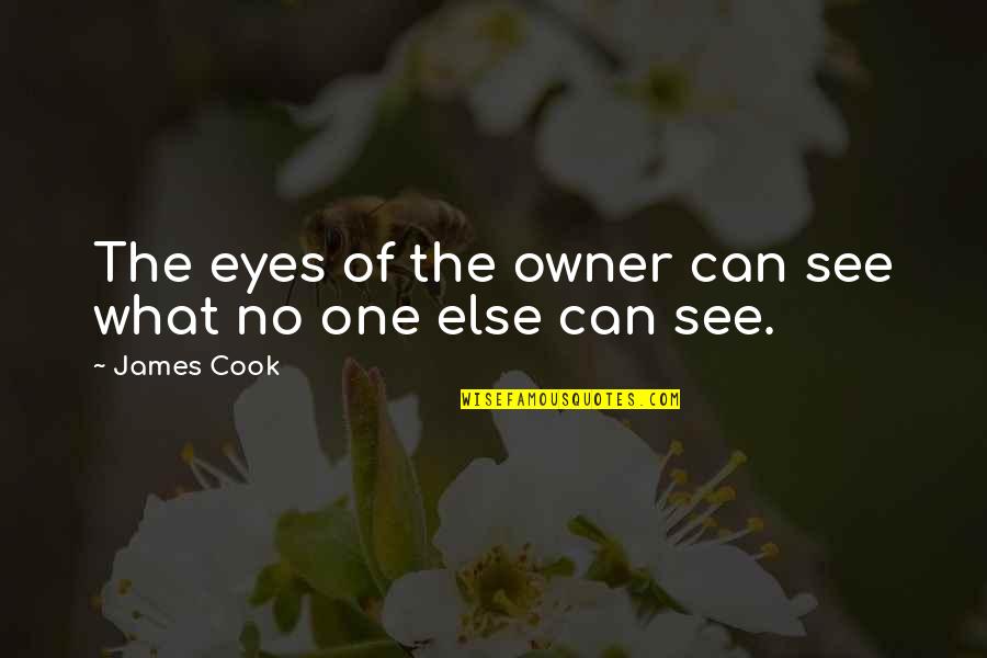 Eyes Can See Quotes By James Cook: The eyes of the owner can see what Eyes Can See Quotes By James Cook: The eyes of the owner can see what