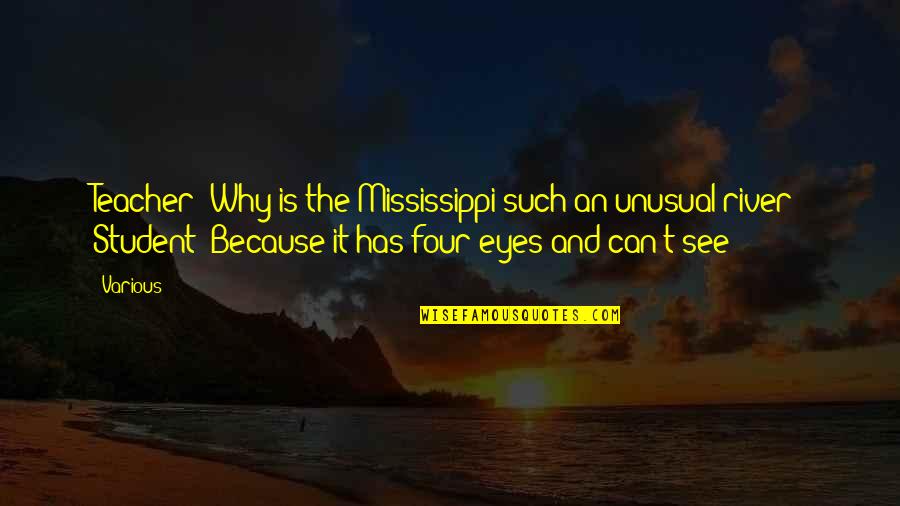 Eyes Can See Quotes By Various: Teacher: Why is the Mississippi such an unusual