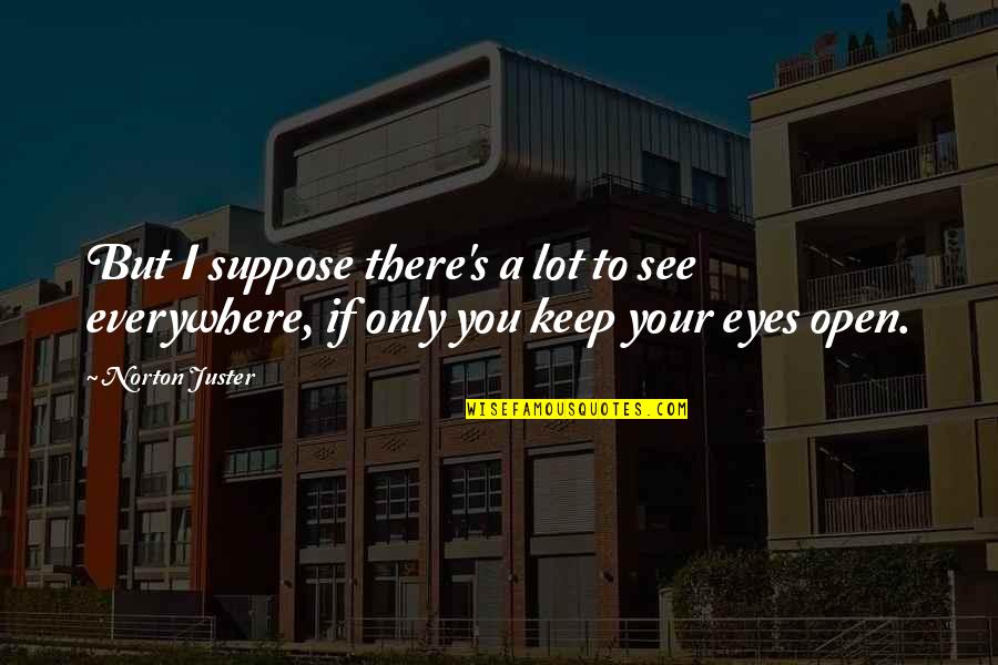 Eyes Everywhere Quotes By Norton Juster: But I suppose there's a lot to see