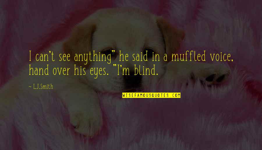 Eyes Funny Quotes By L.J.Smith: I can't see anything" he said in a