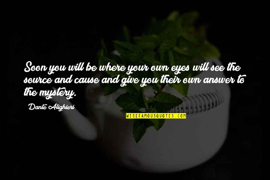Eyes Mystery Quotes By Dante Alighieri: Soon you will be where your own eyes