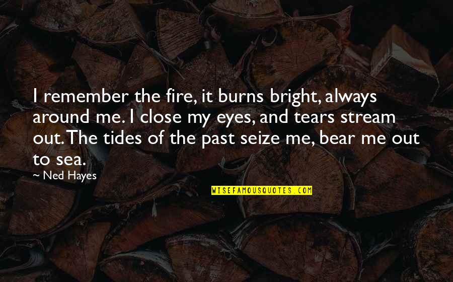 Eyes Mystery Quotes By Ned Hayes: I remember the fire, it burns bright, always