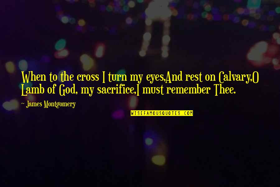 Eyes Of God Quotes By James Montgomery: When to the cross I turn my eyes,And Eyes Of God Quotes By James Montgomery: When to the cross I turn my eyes,And