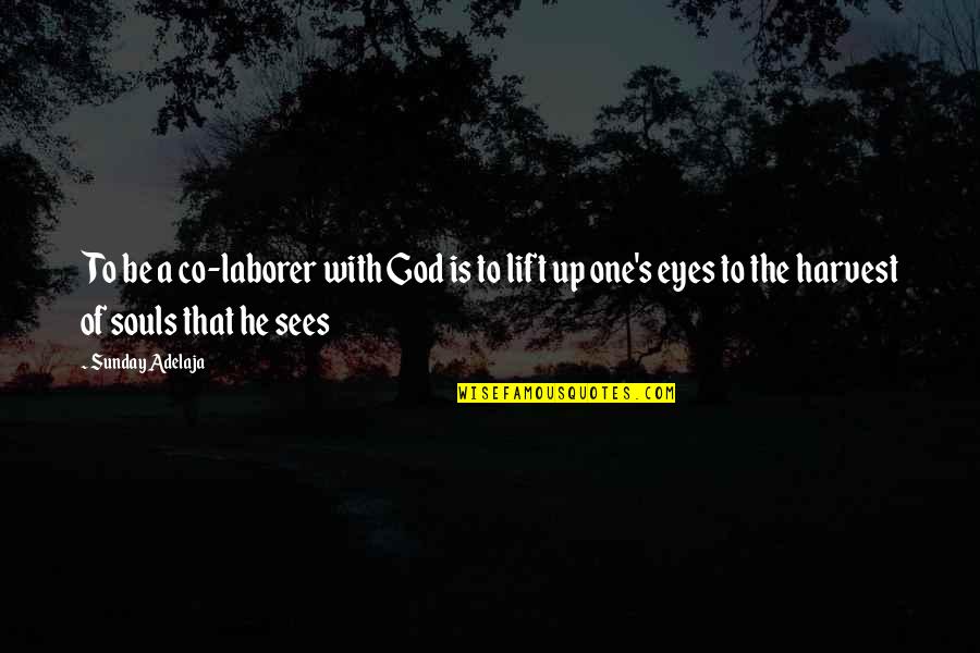 Eyes Of God Quotes By Sunday Adelaja: To be a co-laborer with God is to Eyes Of God Quotes By Sunday Adelaja: To be a co-laborer with God is to