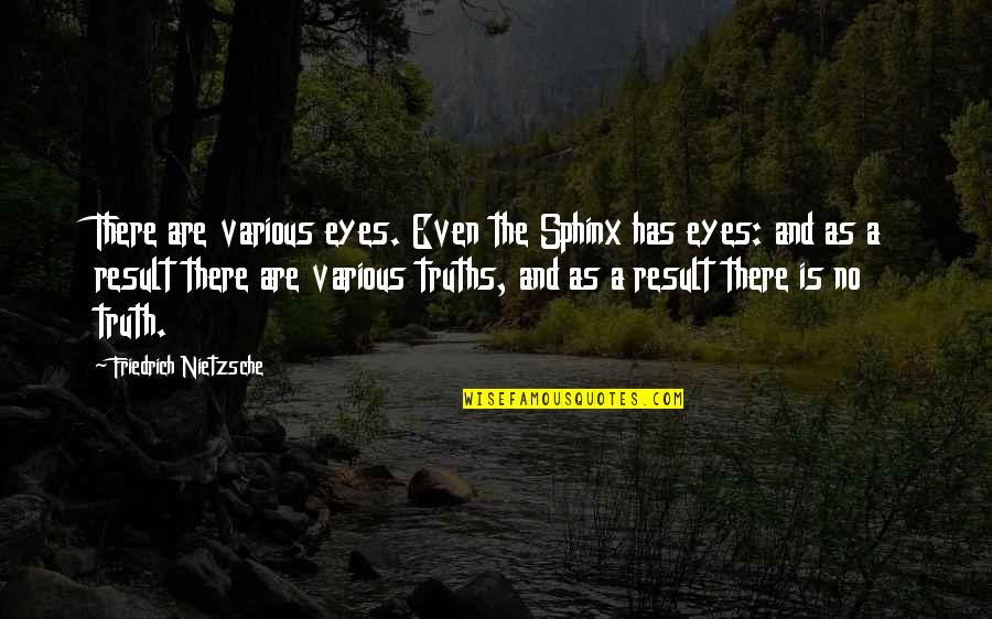 Eyes Quotes By Friedrich Nietzsche: There are various eyes. Even the Sphinx has