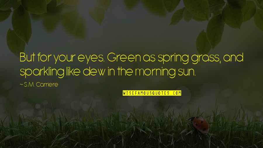 Eyes Sparkling Quotes By S.M. Carriere: But for your eyes. Green as spring grass,