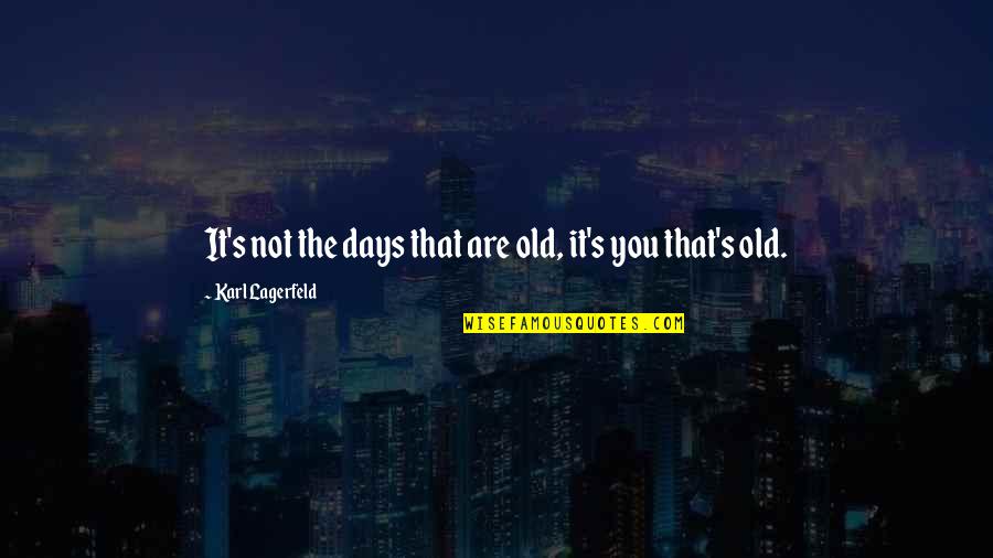 Eyes Struggle Quotes By Karl Lagerfeld: It's not the days that are old, it's