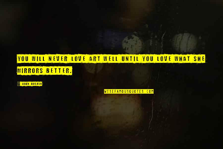 Eyeshade And Lipstick Quotes By John Ruskin: You will never love art well until you