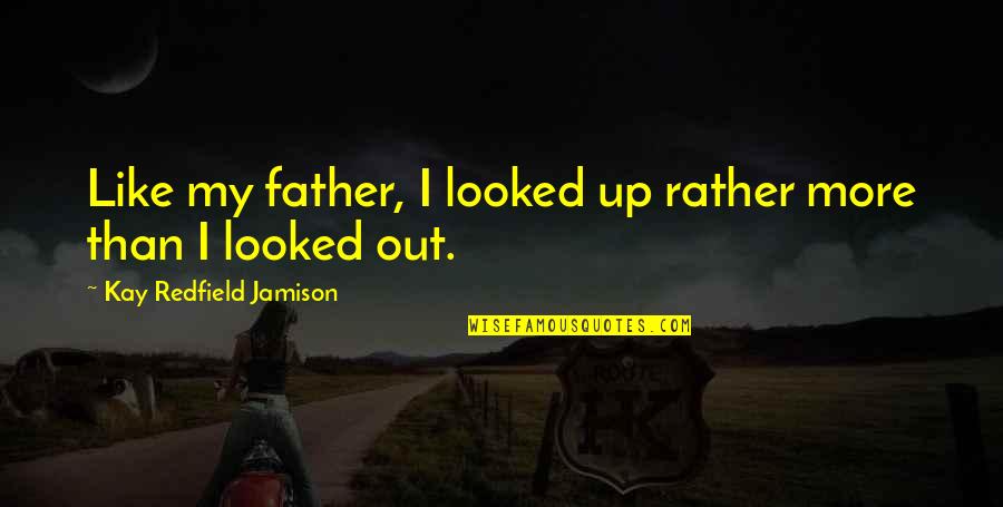 Eyeshadow Brushes Quotes By Kay Redfield Jamison: Like my father, I looked up rather more Eyeshadow Brushes Quotes By Kay Redfield Jamison: Like my father, I looked up rather more