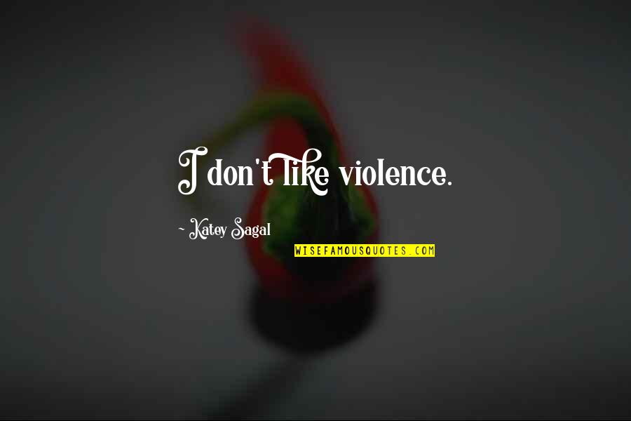 Eyeshot Quotes By Katey Sagal: I don't like violence.
