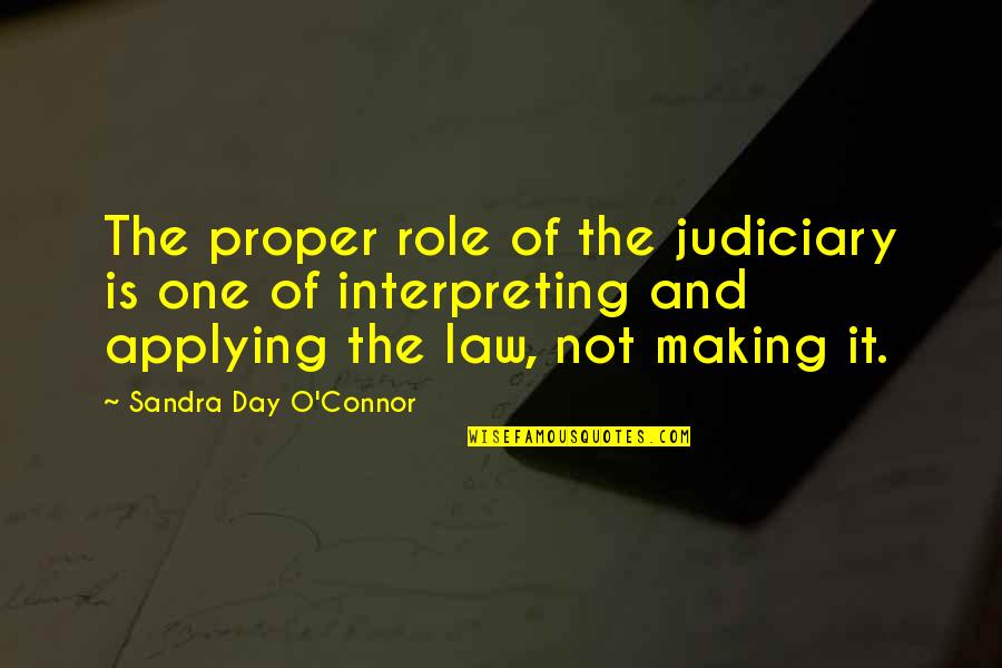 Eyewitness Testimony Quotes By Sandra Day O'Connor: The proper role of the judiciary is one