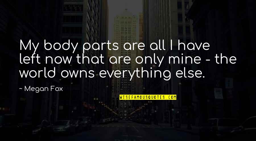 Eyfs Statutory Framework Quotes By Megan Fox: My body parts are all I have left Eyfs Statutory Framework Quotes By Megan Fox: My body parts are all I have left