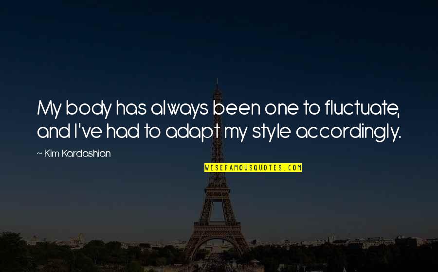 Eymeric Genty Quotes By Kim Kardashian: My body has always been one to fluctuate, Eymeric Genty Quotes By Kim Kardashian: My body has always been one to fluctuate,