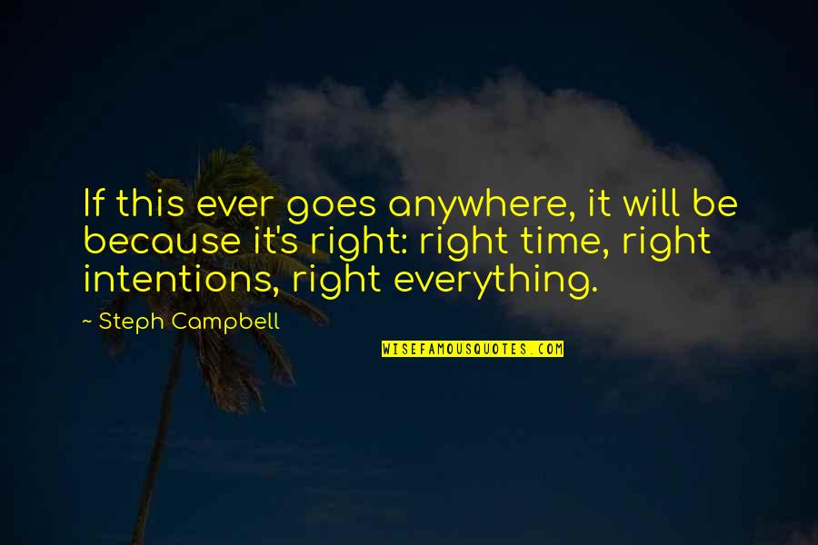 Eymeric Knights Quotes By Steph Campbell: If this ever goes anywhere, it will be Eymeric Knights Quotes By Steph Campbell: If this ever goes anywhere, it will be