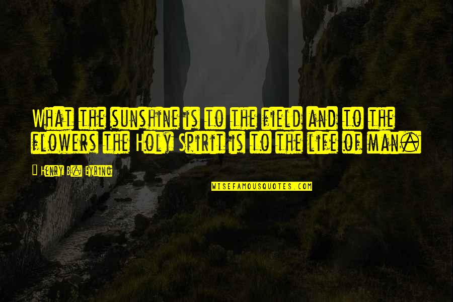 Eyring Quotes By Henry B. Eyring: What the sunshine is to the field and