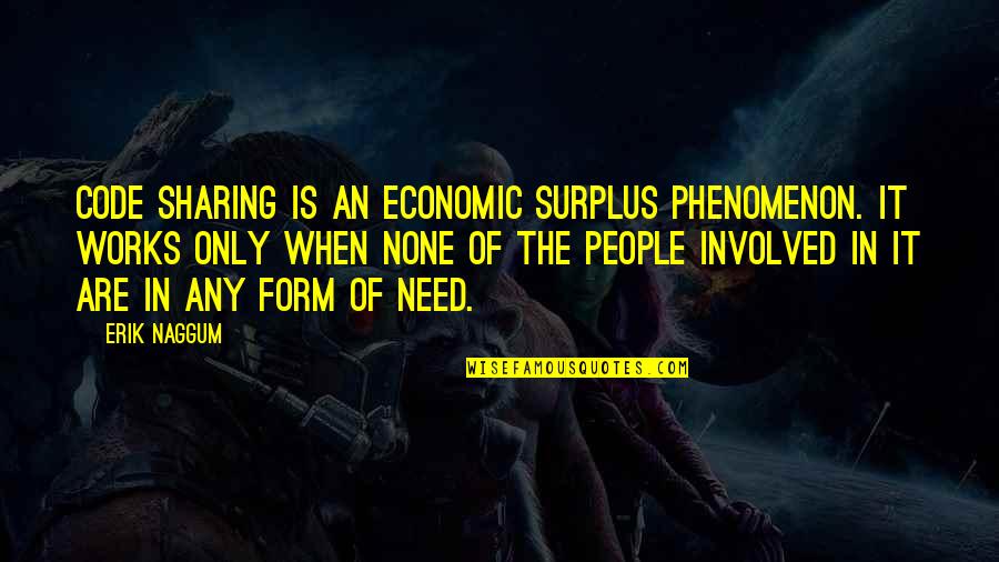 Eytanlar Quotes By Erik Naggum: Code sharing is an economic surplus phenomenon. It