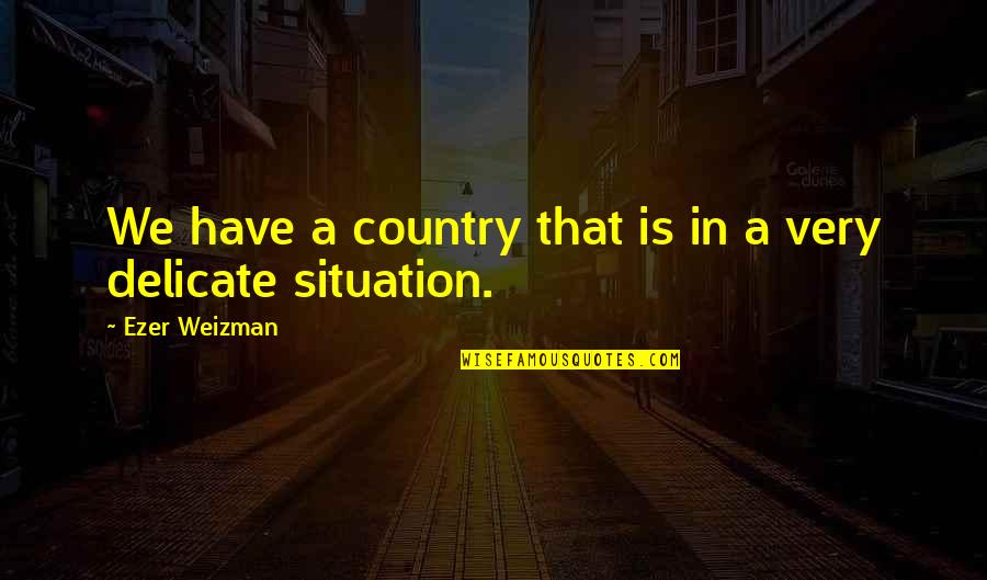 Ezer Weizman Quotes By Ezer Weizman: We have a country that is in a
