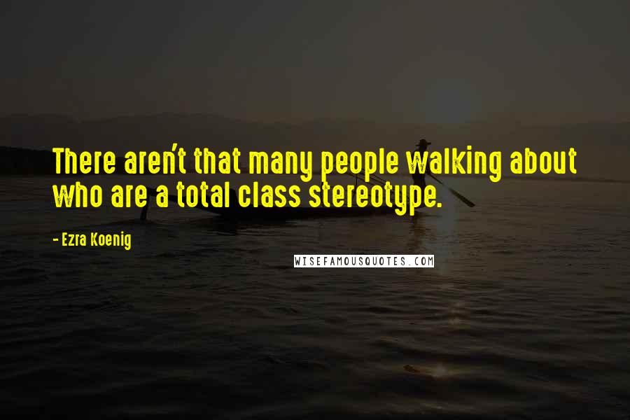 Ezra Koenig quotes: There aren't that many people walking about who are a total class stereotype.