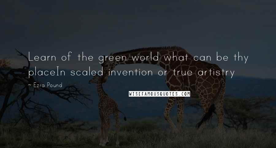 Ezra Pound quotes: Learn of the green world what can be thy placeIn scaled invention or true artistry