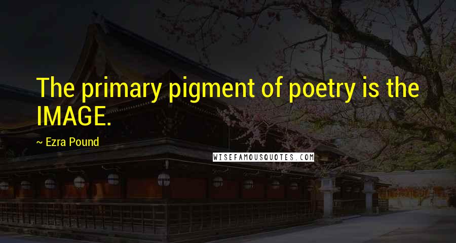 Ezra Pound quotes: The primary pigment of poetry is the IMAGE.