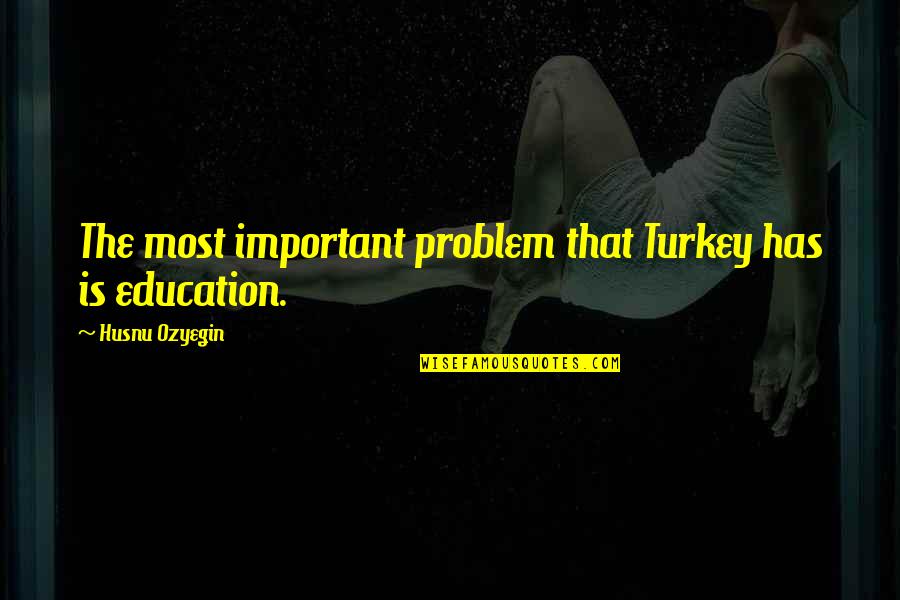 Ezy Solar Quotes By Husnu Ozyegin: The most important problem that Turkey has is