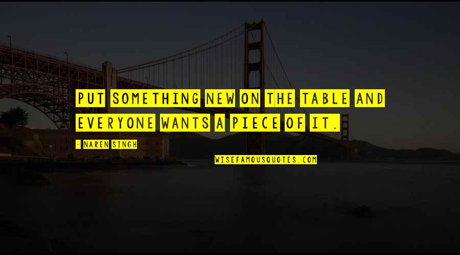 F D Mt Pusok Quotes By Naren Singh: Put something new on the table and everyone