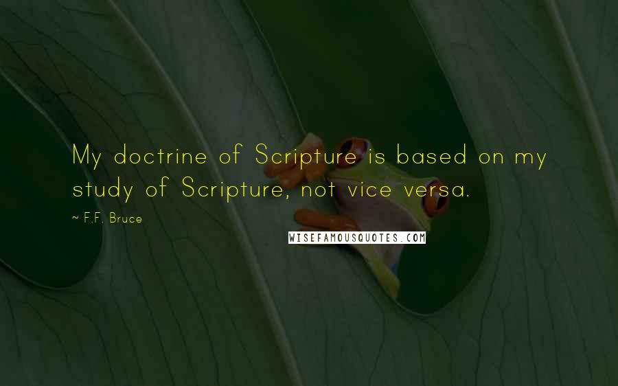 F.F. Bruce quotes: My doctrine of Scripture is based on my study of Scripture, not vice versa.