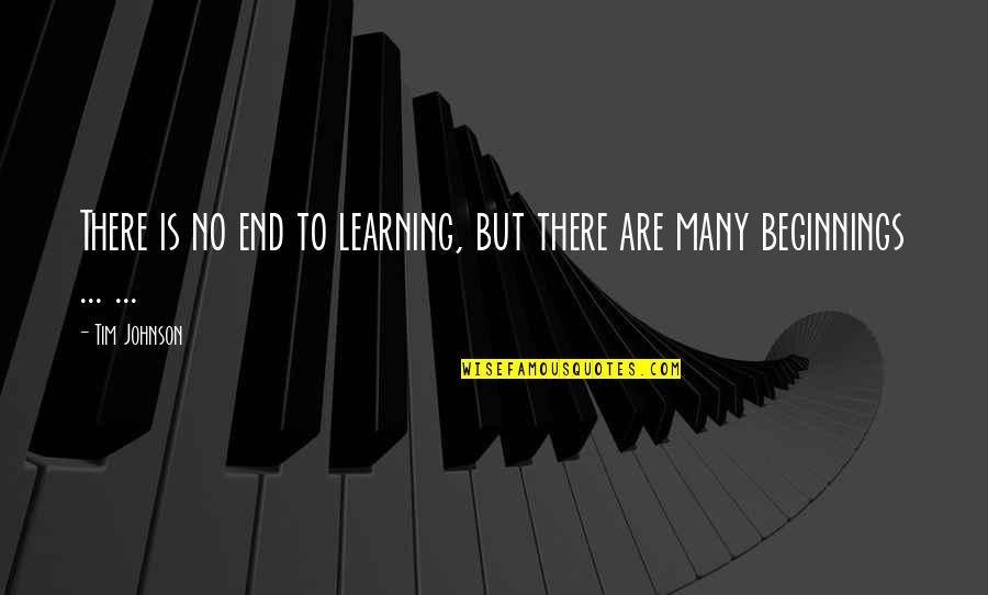 F Paquette Quotes By Tim Johnson: There is no end to learning, but there