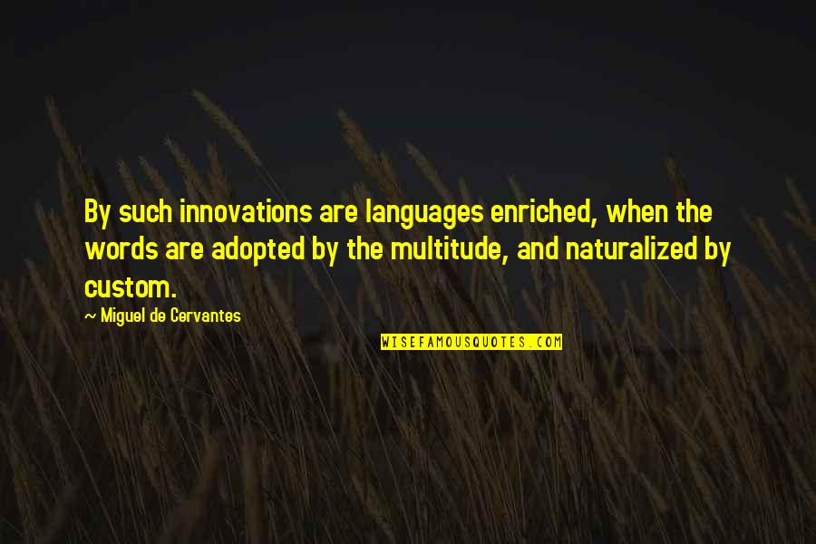 F T D Custom Quotes By Miguel De Cervantes: By such innovations are languages enriched, when the