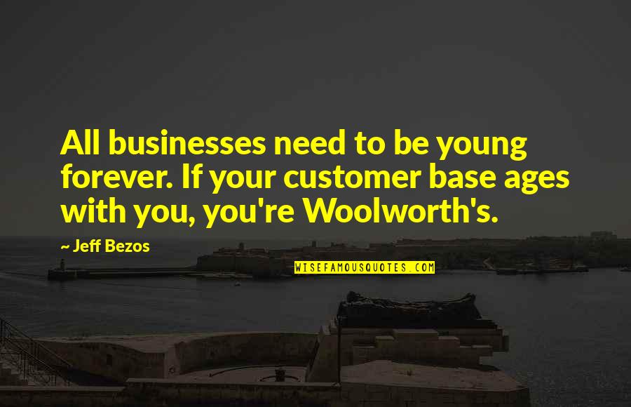 F W Woolworth Quotes By Jeff Bezos: All businesses need to be young forever. If