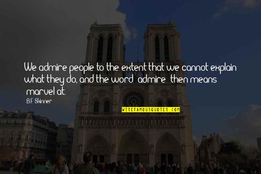 F Word Quotes By B.F. Skinner: We admire people to the extent that we