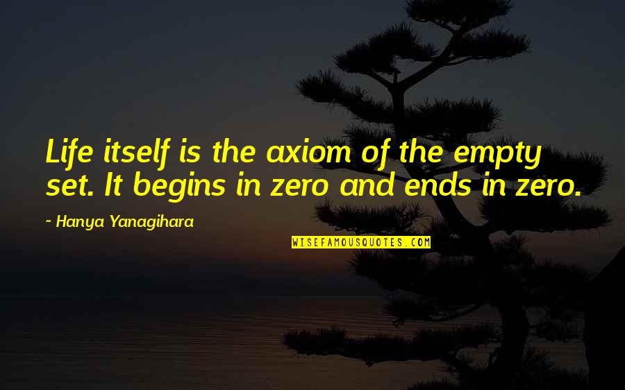 F Zero Quotes By Hanya Yanagihara: Life itself is the axiom of the empty