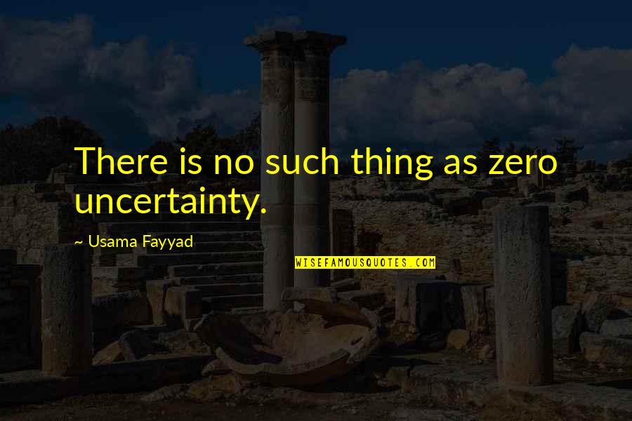 F Zero X Quotes By Usama Fayyad: There is no such thing as zero uncertainty.