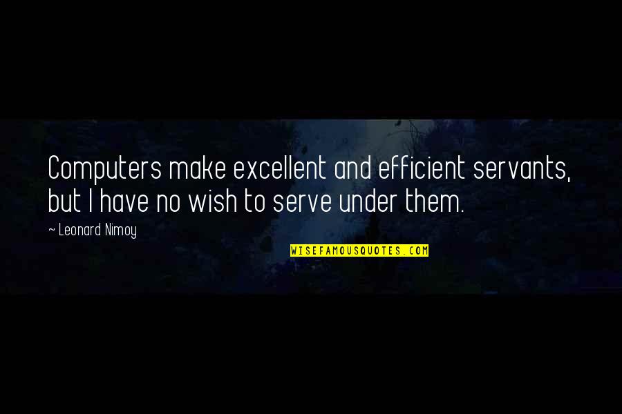 Fa Cup Quotes By Leonard Nimoy: Computers make excellent and efficient servants, but I Fa Cup Quotes By Leonard Nimoy: Computers make excellent and efficient servants, but I