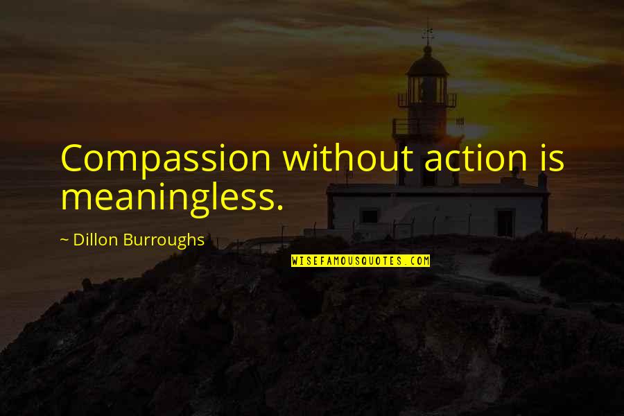 Fabers Special Test Quotes By Dillon Burroughs: Compassion without action is meaningless.