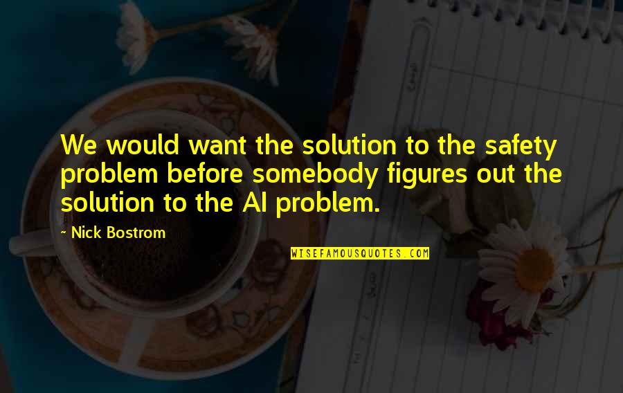 Fabios Pizza Quotes By Nick Bostrom: We would want the solution to the safety Fabios Pizza Quotes By Nick Bostrom: We would want the solution to the safety