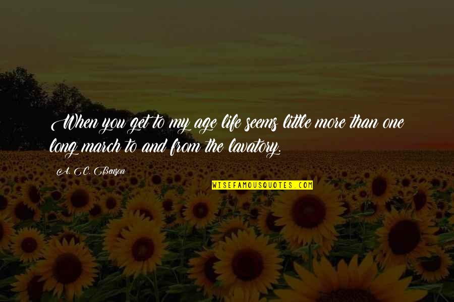 Fabricarea Quotes By A. C. Benson: When you get to my age life seems Fabricarea Quotes By A. C. Benson: When you get to my age life seems