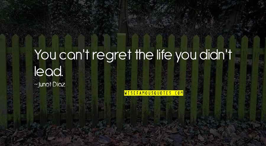 Fabricius Quotes By Junot Diaz: You can't regret the life you didn't lead.