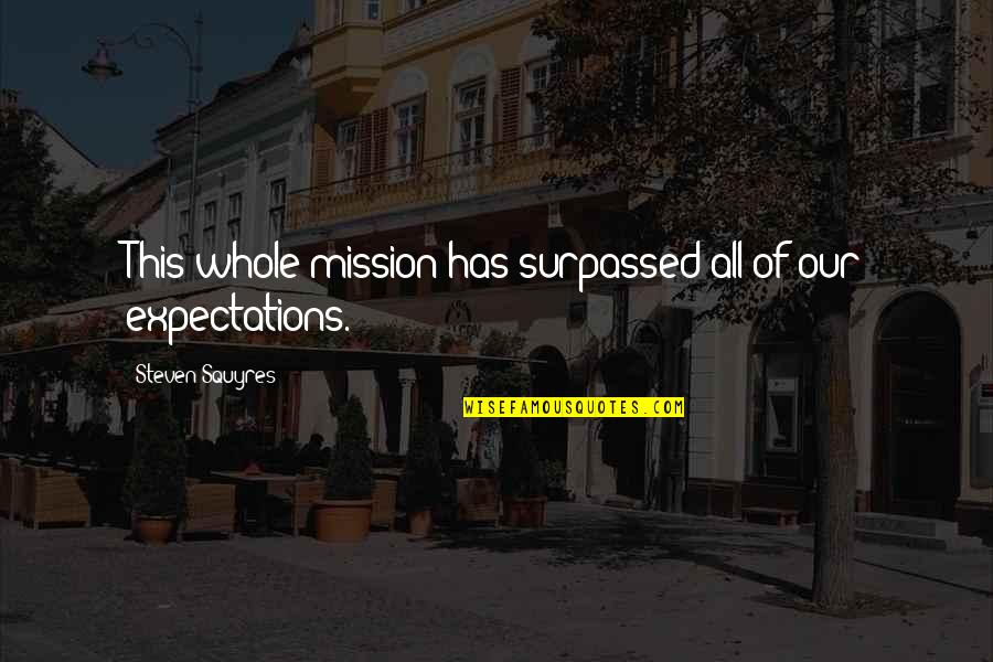 Facadata Quotes By Steven Squyres: This whole mission has surpassed all of our Facadata Quotes By Steven Squyres: This whole mission has surpassed all of our